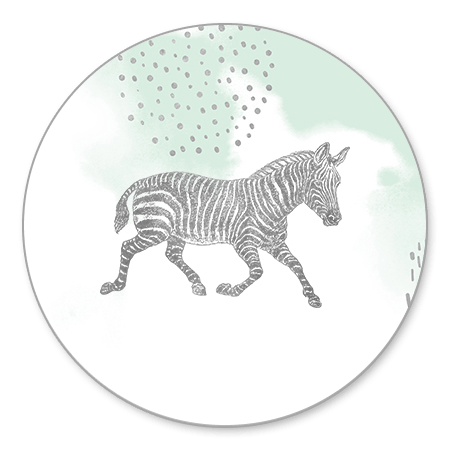 Zilveren zebra met waterverf